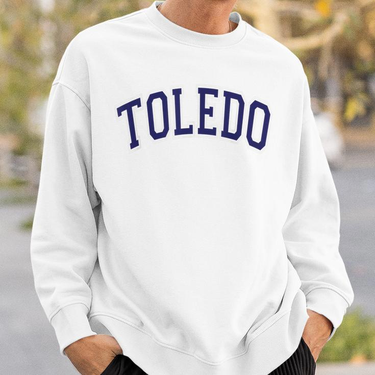 Toledo Ohio Varsity Style Navy Blue Text Sweatshirt Gifts for Him