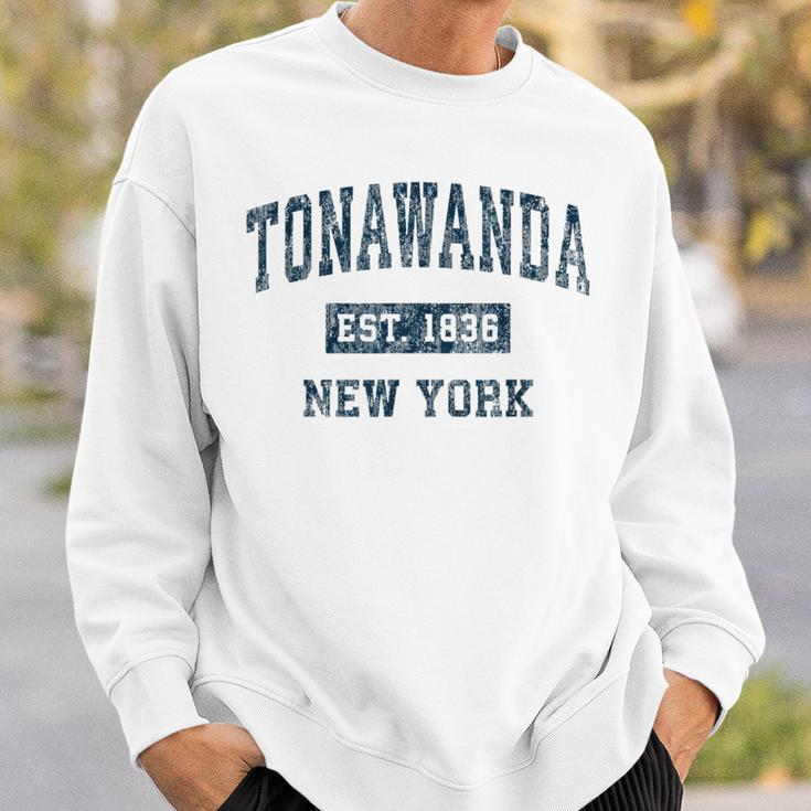 Tonawanda New York Ny Vintage Sports Navy Print Sweatshirt Gifts for Him