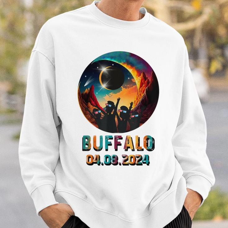 Total Solar Eclipse 2024 Totality Buffalo Sweatshirt Gifts for Him