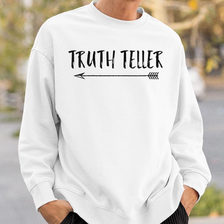 Truth Teller Distressed Arrow Trending Sweatshirt Gifts for Him