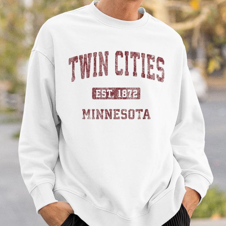 Twin Cities Minnesota Mn Vintage Athletic Sports Sweatshirt Gifts for Him