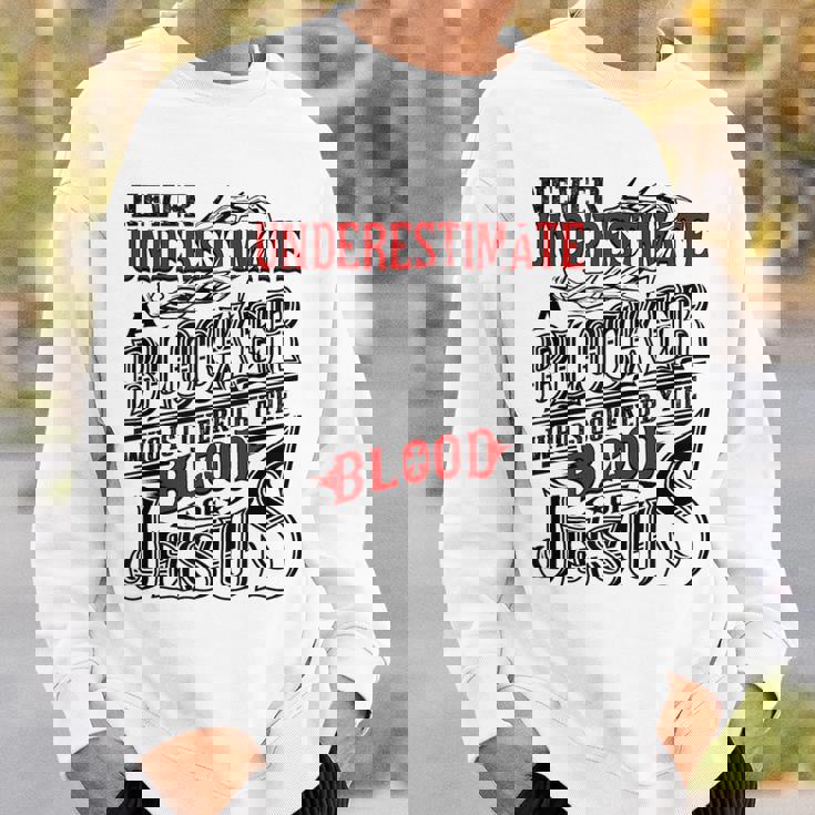 Never Underestimate Blocker Family Name Sweatshirt Gifts for Him