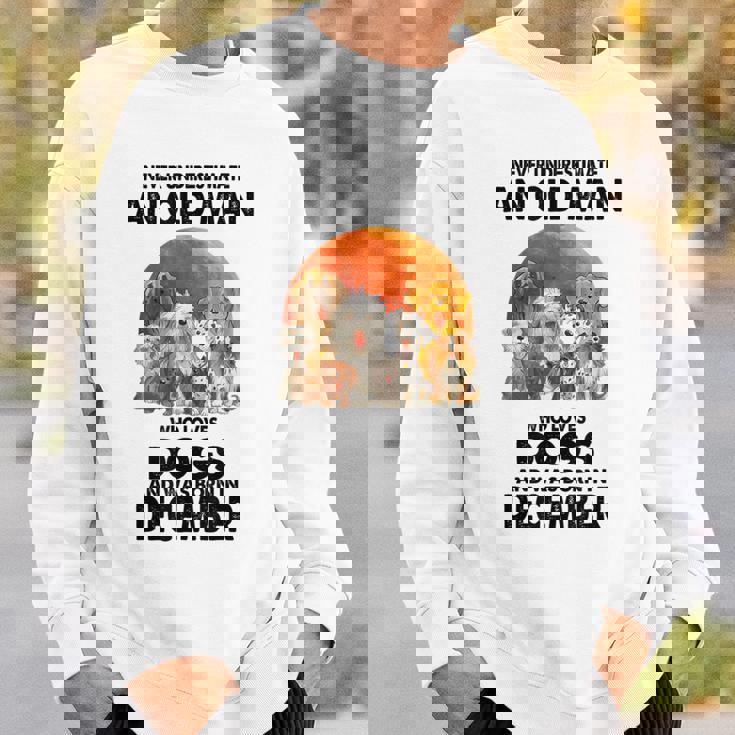 Never Underestimate An Old Man Who Loves Dogs Born December Sweatshirt Gifts for Him