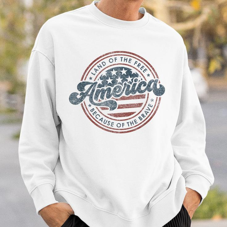 Vintage America Land Of The Free Because Of The Brave Sweatshirt Gifts for Him