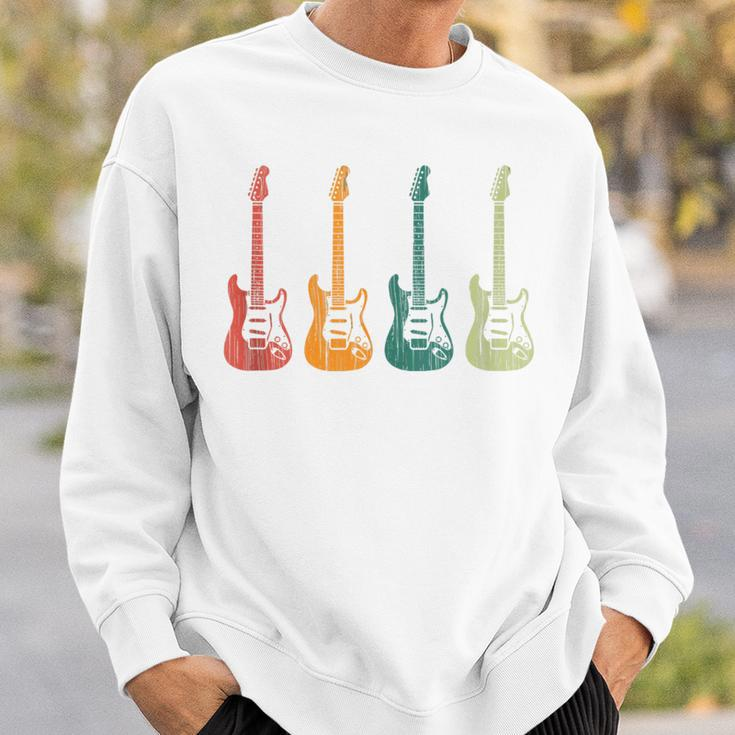 Vintage Guitars Retro Guitarists Bassist Sweatshirt Gifts for Him
