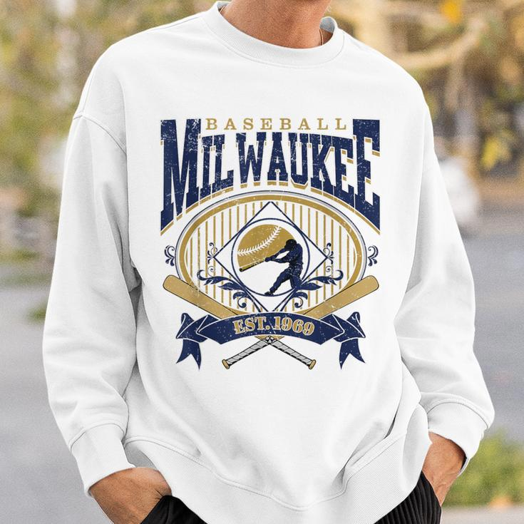 Vintage Retro Milwaukee Baseball Sweatshirt Gifts for Him