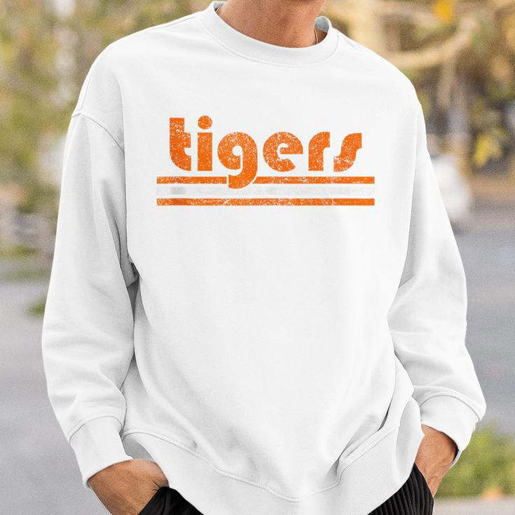 Vintage Tigers Retro Three Stripes Weathered Sweatshirt Gifts for Him