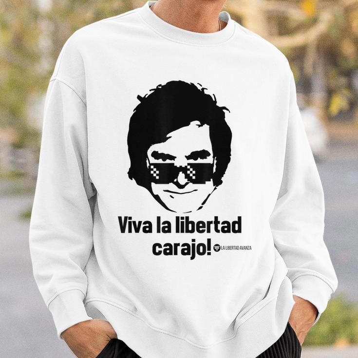 Viva La Libertad Carajo La Libertad Avanza Javier Milei Gray Sweatshirt Geschenke für Ihn