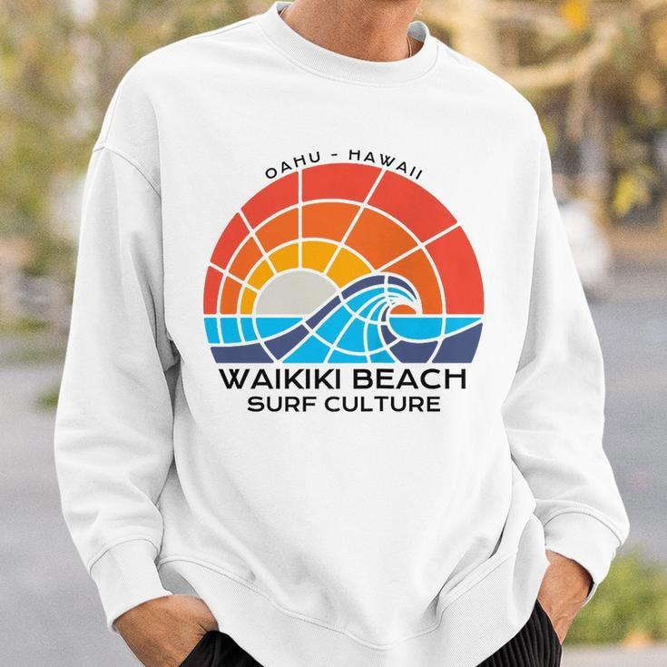 Waikiki Surf Culture Colorful Beach Sweatshirt Gifts for Him