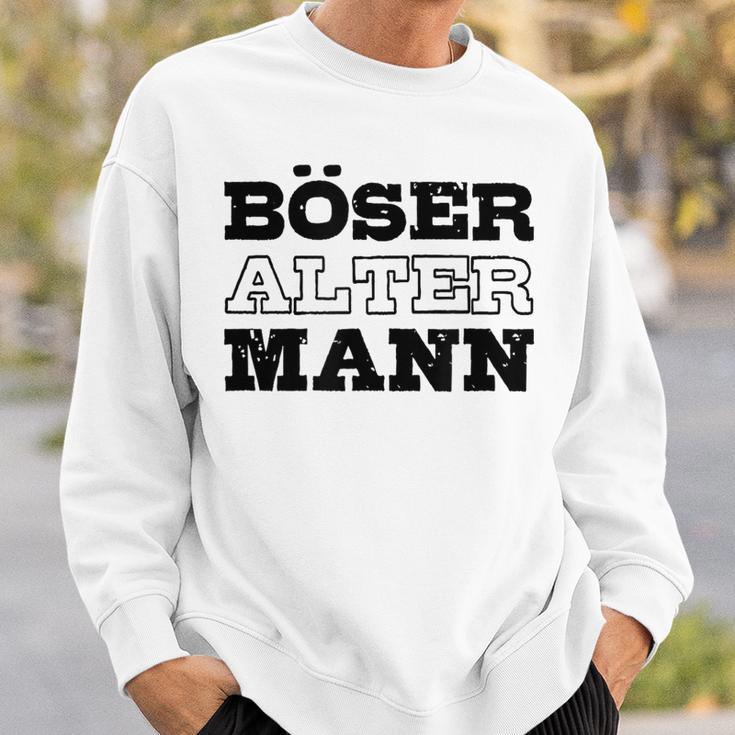 Weißes Sweatshirt für Herren, Böser Alter Mann Aufdruck, Lustiges Design Geschenke für Ihn