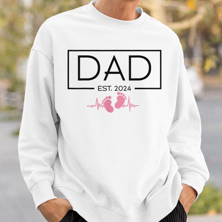 Zum Papa Befördert 2024 Neuer Papaatertag Baby Neuer Papa Sweatshirt Geschenke für Ihn