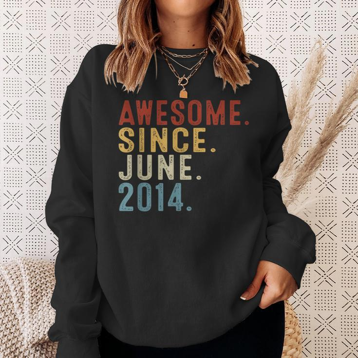 10 Year Old Awesome Since June 2014 10Th Birthday Boy Sweatshirt Gifts for Her