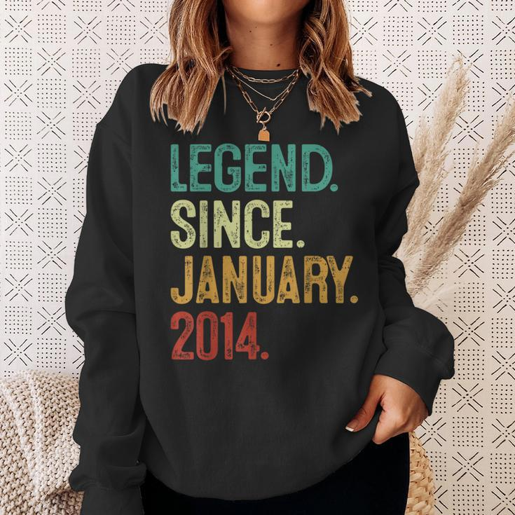 10 Years Old Legend Since January 2014 10Th Birthday Sweatshirt Gifts for Her