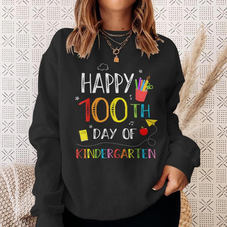 100 Days Of Kindergarten Happy 100Th Day Of School Teachers Sweatshirt Gifts for Her
