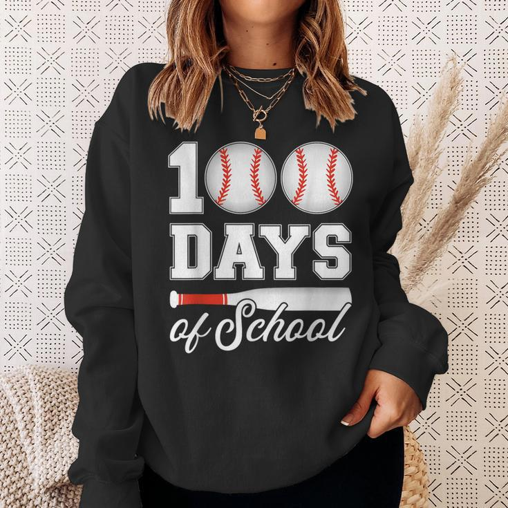 100 Days Of School For 100Th Day Baseball Student Or Teacher Sweatshirt Gifts for Her