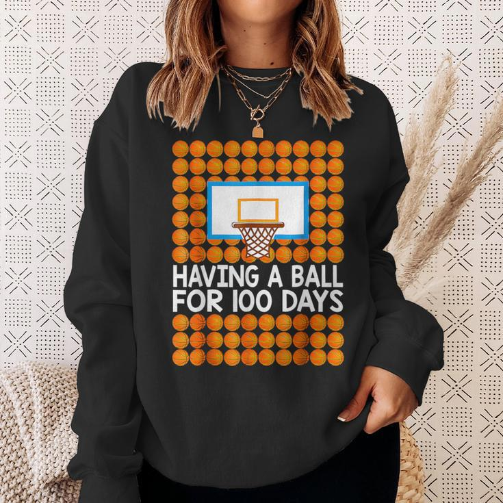100 Days Of School Basketball 100Th Day Balls For Boys Sweatshirt Gifts for Her