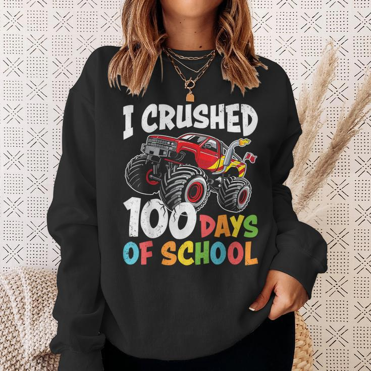 100 Days Of School Monster Truck Boys 100Th Day Of School Sweatshirt Gifts for Her