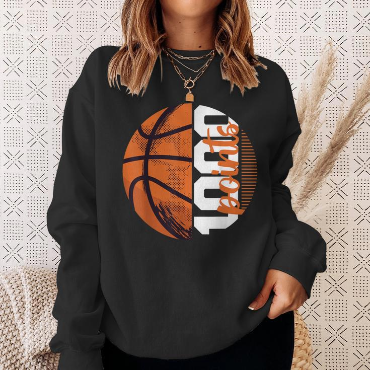 1000 Points Basketball Scorer High School Basketball Player Sweatshirt Gifts for Her