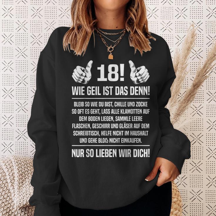 18Th Birthday '18Th 18 Sohn Wie Geil Ist Das Denn 18 Sweatshirt Geschenke für Sie