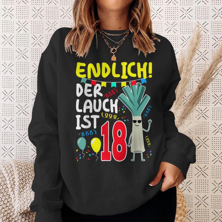 18Th Birthday Boy Der Lauch Ist Endlich 18 Jahre Black Sweatshirt Geschenke für Sie