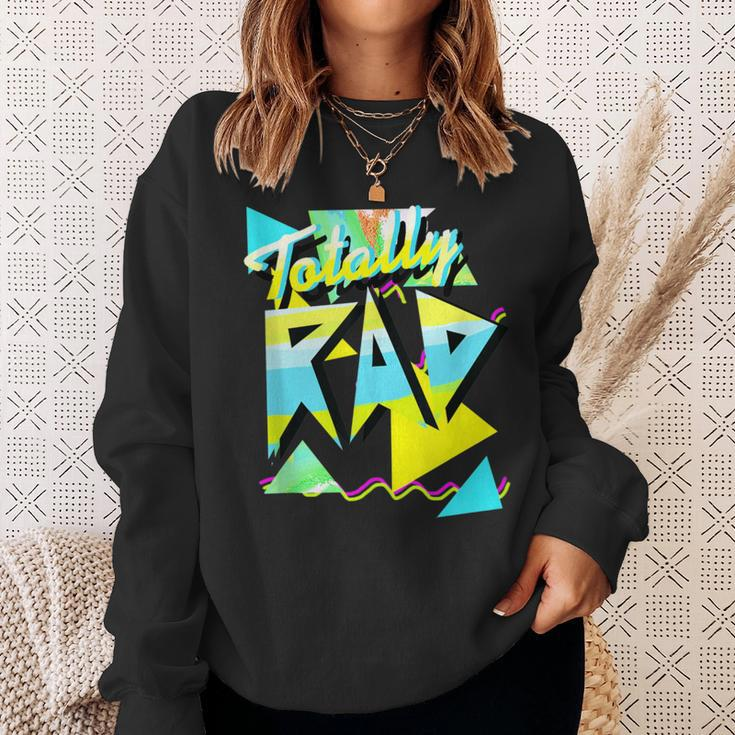 1980'S Totally Rad 80S Casual Hipster V1012 Aqua-Lemon-Ice Sweatshirt Gifts for Her