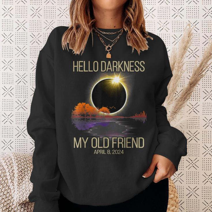 2024 Solar Eclipse April 08 2024 Hello Darkness My Old Sweatshirt Gifts for Her