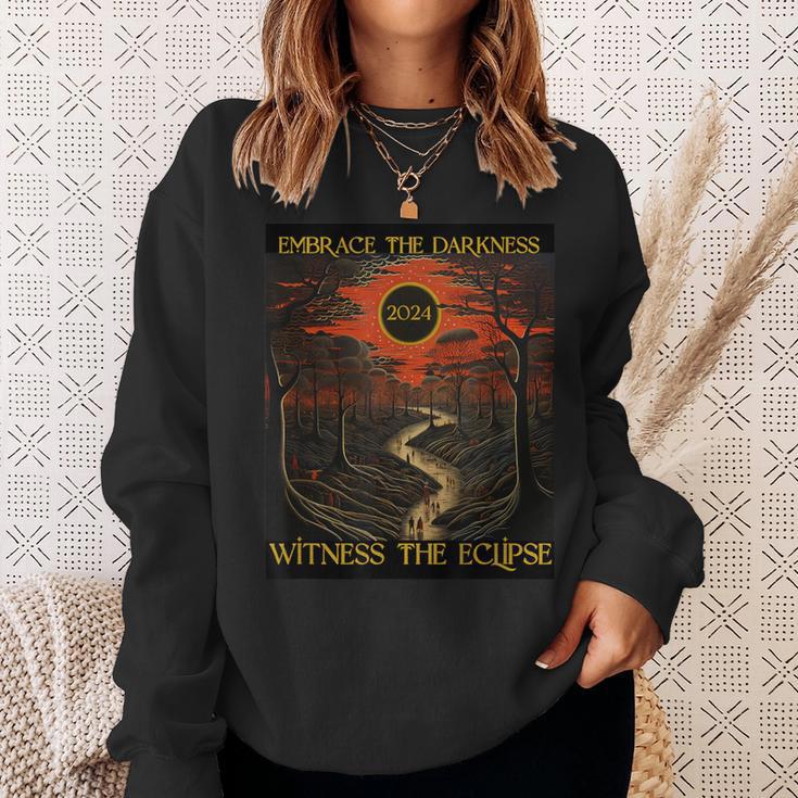 2024 Solar Eclipse Embrace The Darkness April 8 Totality Sweatshirt Gifts for Her