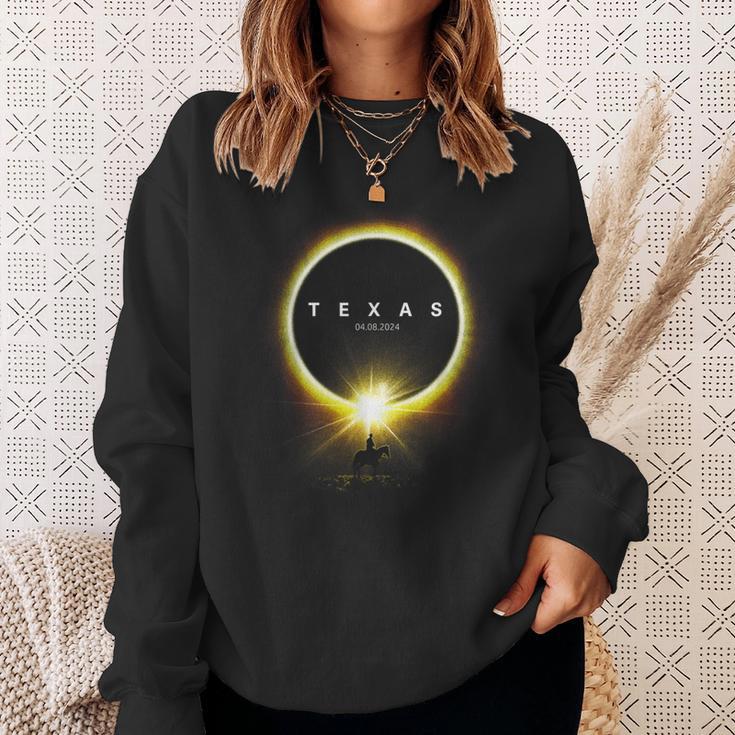 2024 Solar Eclipse Seen From The State Of Texas For Cowboys Sweatshirt Gifts for Her