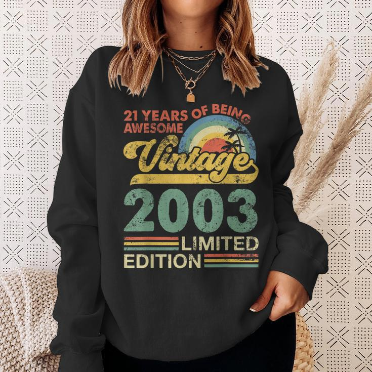 21St Birthday Born In 2003 21 Years Old Vintage 2003 Sweatshirt Gifts for Her