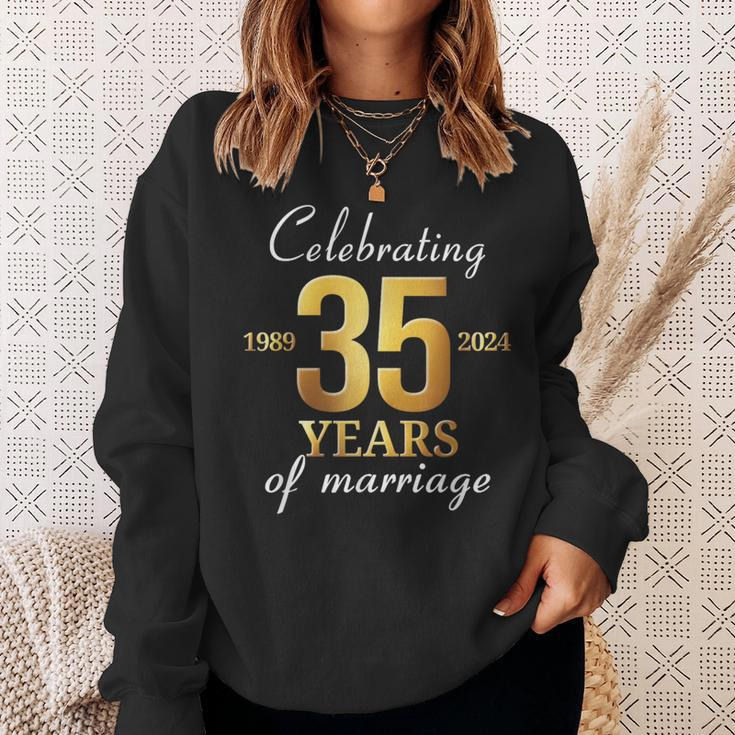 35 Years Of Marriage Est 1989 2024 35Th Wedding Anniversary Sweatshirt Gifts for Her