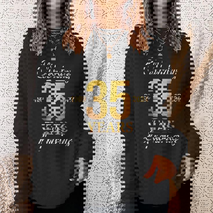 35 Years Of Marriage Est 1989 2024 35Th Wedding Anniversary Sweatshirt Gifts for Her