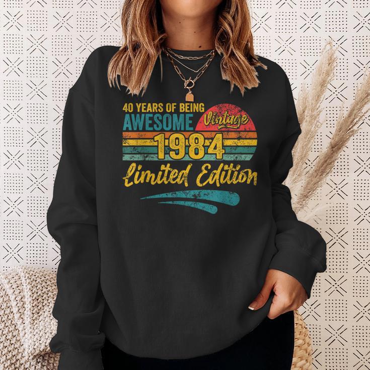 40 Years Old 40Th Birthday For Vintage 1984 Retro Sweatshirt Gifts for Her