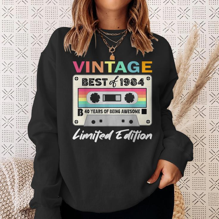 40Th Birthday Retro Cassette Best Of 1984 Sweatshirt Gifts for Her