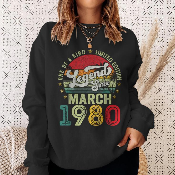 44 Years Old Legend Since March 1980 44Th Birthday Men Sweatshirt Gifts for Her