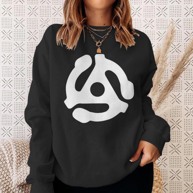 45 Rpm Record Adapter Vintage Turntable White Sweatshirt - Monsterry