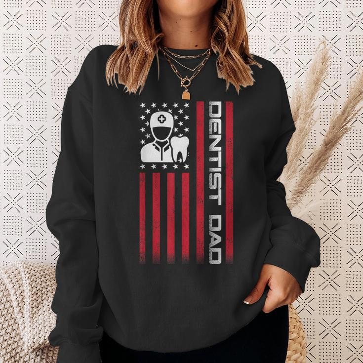 4Th Of July Us Flag Dentist Dad For Father's Day Sweatshirt Gifts for Her