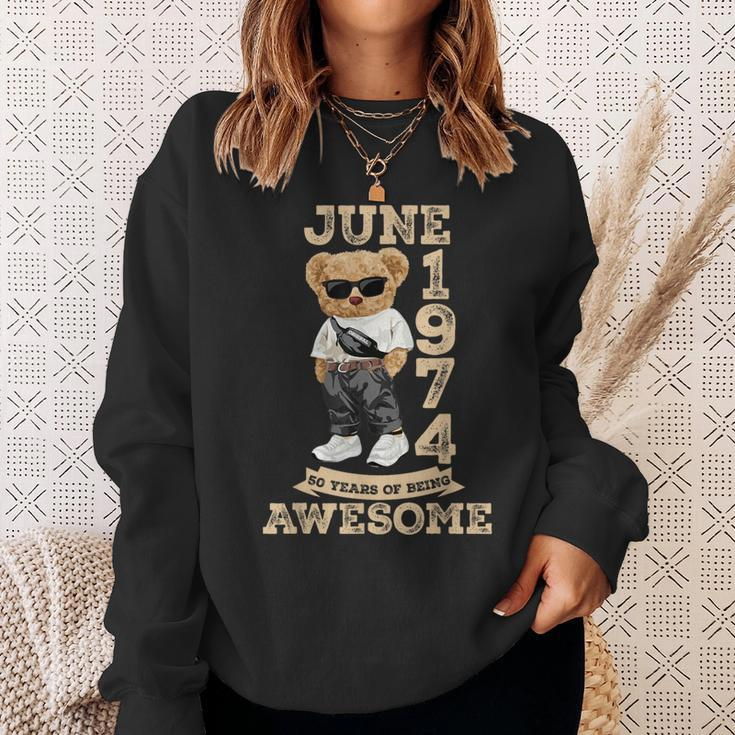 50 Years Of Being Awesome June 1974 Cool 50Th Birthday Sweatshirt Gifts for Her