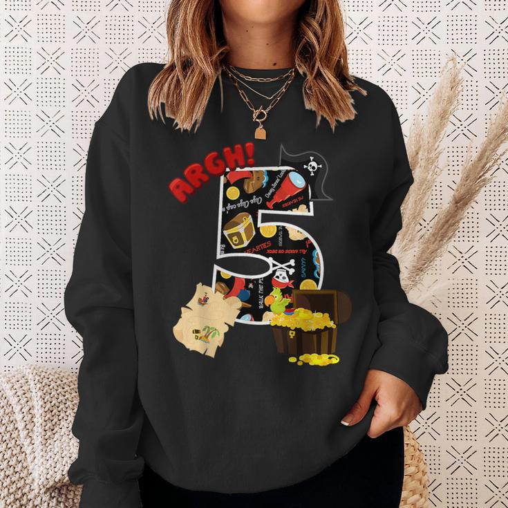 5Th Birthday Pirate 5 Years Old Pirate Treasure Bday Party Sweatshirt Gifts for Her