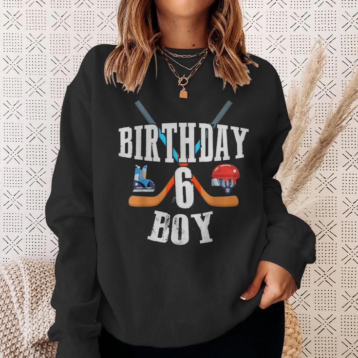 6 Geburtstag Junge Eishockey 6 Jahre Alt Geburtstag Squad Party Sweatshirt Geschenke für Sie