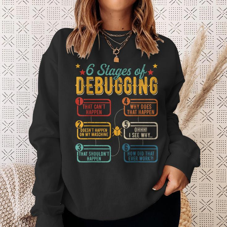 6 Stages Of Debugging Programming Computer Science Sweatshirt Gifts for Her