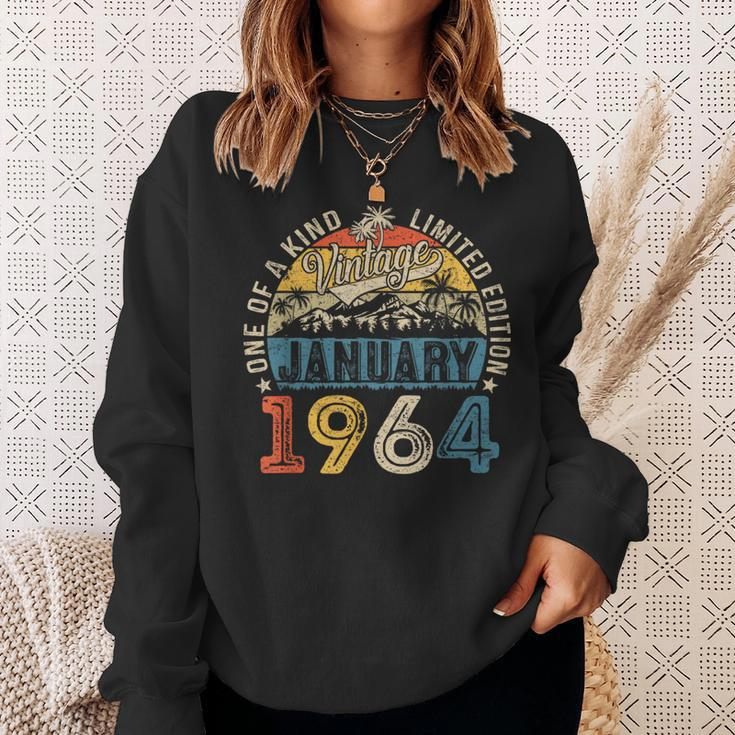 60 Years Old Made In 1964 January 1964 Vintage 60Th Birthday Sweatshirt Gifts for Her