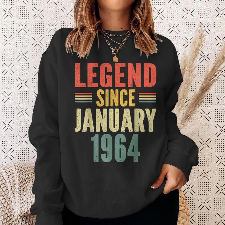 60Th Birthday Legend Since January 1964 60 Years Old Vintage Sweatshirt Gifts for Her