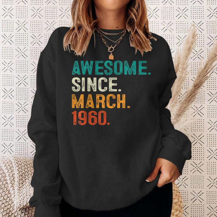 64Th Birthday Awesome Since March 1960 64 Years Old Sweatshirt Gifts for Her