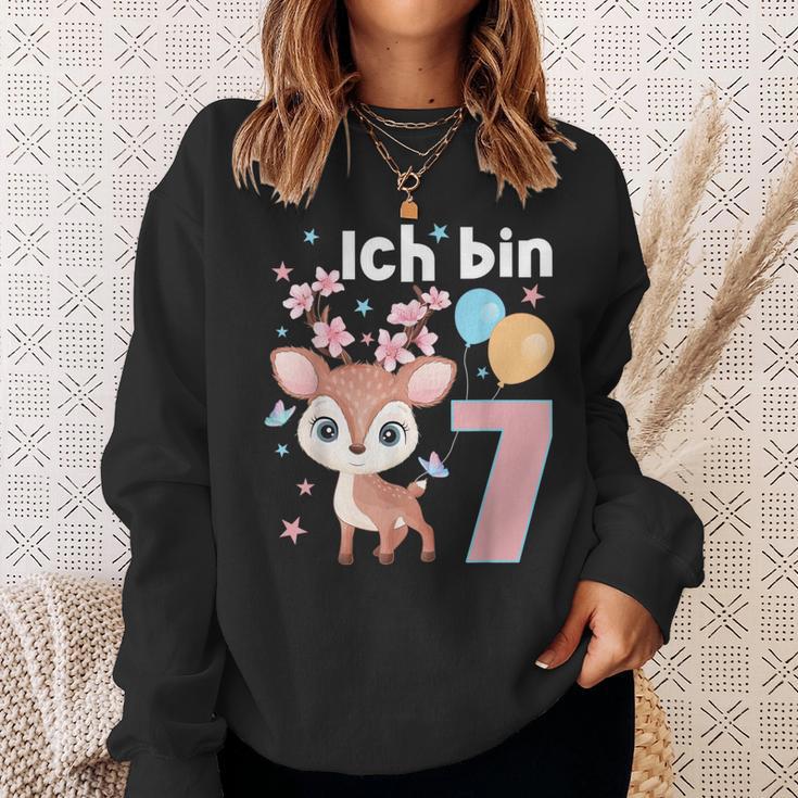 7 Jahre Alt Ich Bin 7 Hirsch Deer 7Th Birthday Black Sweatshirt Geschenke für Sie