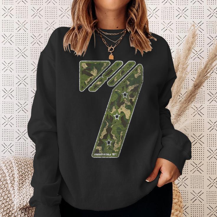 7Th Birthday Soldier 7 Year Old Military Themed Camo Sweatshirt Gifts for Her