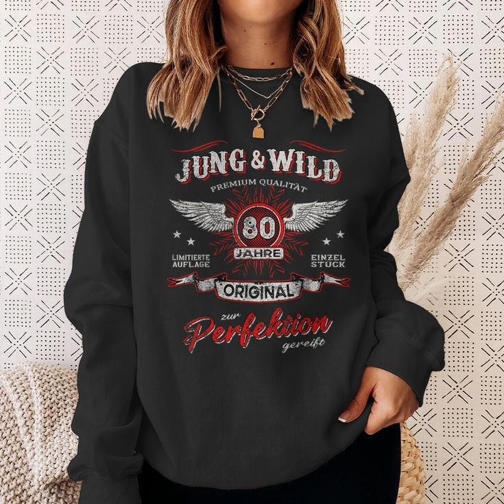 80 Jahre Jung & Wild Zur Perfektion Matured 80Th Birthday S Sweatshirt Geschenke für Sie