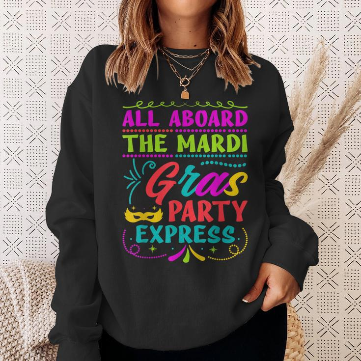 All Aboard The Mardi Gras Party Express Street Parade Sweatshirt Gifts for Her