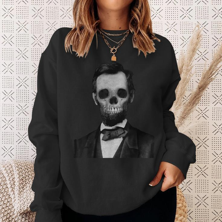 Abraham Lincoln America Dead Zombie Skull Sweatshirt Gifts for Her