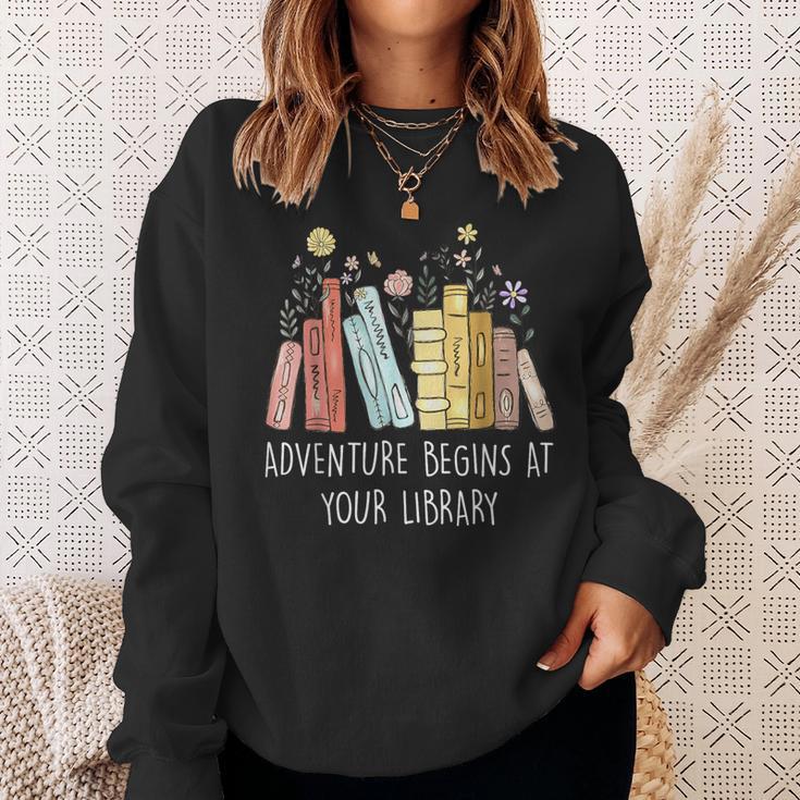 Adventure Begins At Your Library Summer Reading 2024 Books Sweatshirt Gifts for Her