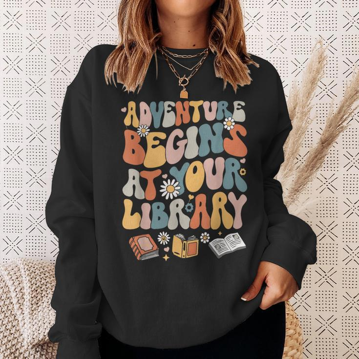 Adventure Begins At Your Library Summer Reading 2024 Flowers Sweatshirt Gifts for Her